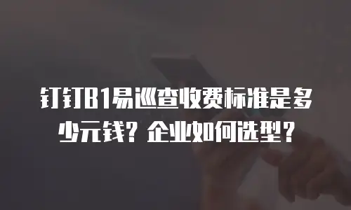 钉钉B1易巡查收费标准是多少元钱？企业如何选型？