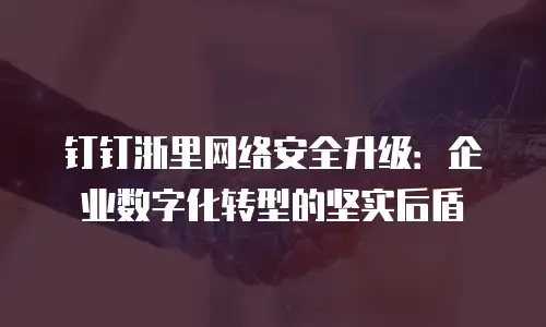 钉钉浙里网络安全升级：企业数字化转型的坚实后盾
