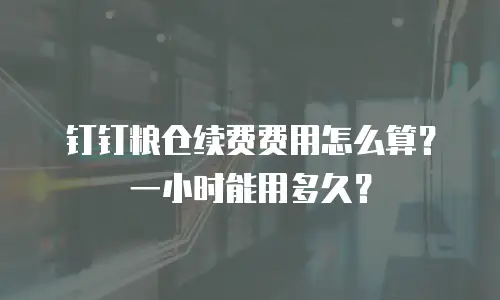 钉钉粮仓续费费用怎么算？一小时能用多久？