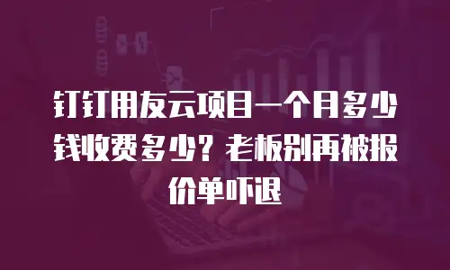 钉钉用友云项目一个月多少钱收费多少？老板别再被报价单吓退