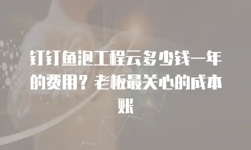 钉钉鱼泡工程云多少钱一年的费用？老板最关心的成本账