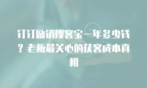 钉钉励销搜客宝一年多少钱？老板最关心的获客成本真相