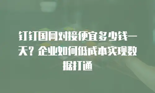 钉钉国网对接便宜多少钱一天？企业如何低成本实现数据打通