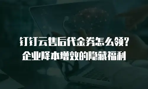 钉钉云售后代金券怎么领？企业降本增效的隐藏福利