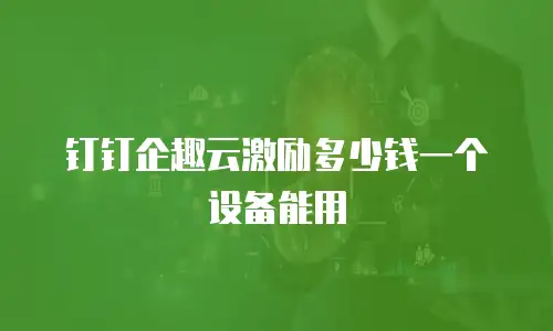 钉钉企趣云激励多少钱一个设备能用