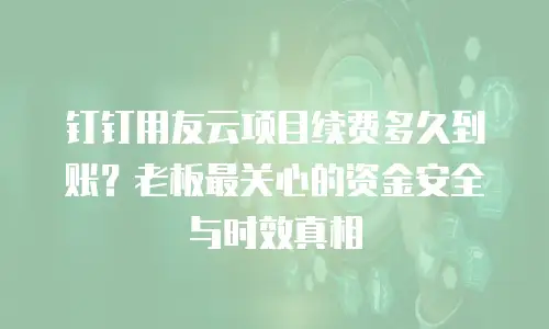 钉钉用友云项目续费多久到账？老板最关心的资金安全与时效真相