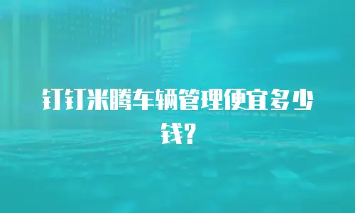 钉钉米腾车辆管理便宜多少钱？