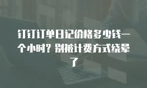 钉钉订单日记价格多少钱一个小时？别被计费方式绕晕了