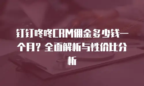 钉钉咚咚CRM佣金多少钱一个月？全面解析与性价比分析