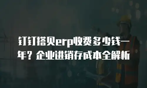 钉钉搭贝erp收费多少钱一年？企业进销存成本全解析