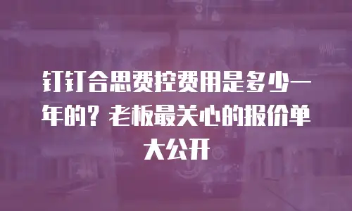 钉钉合思费控费用是多少一年的？老板最关心的报价单大公开