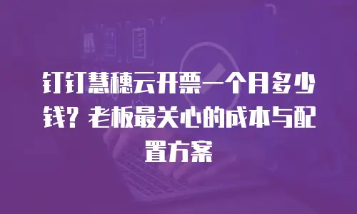 钉钉慧穗云开票一个月多少钱？老板最关心的成本与配置方案