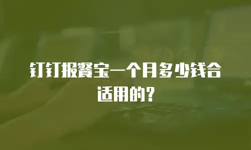 钉钉报餐宝一个月多少钱合适用的？