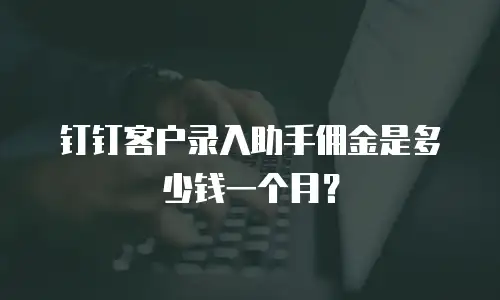 钉钉客户录入助手佣金是多少钱一个月？