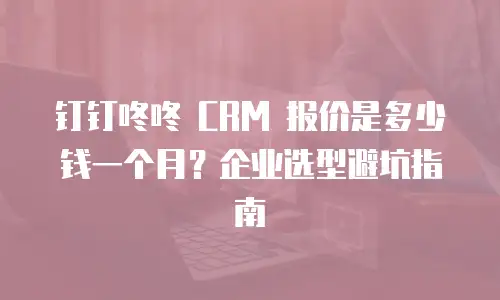 钉钉咚咚 CRM 报价是多少钱一个月？企业选型避坑指南