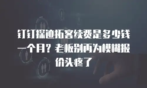 钉钉探迹拓客续费是多少钱一个月？老板别再为模糊报价头疼了