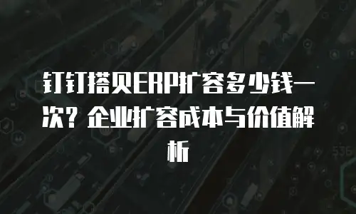 钉钉搭贝ERP扩容多少钱一次？企业扩容成本与价值解析
