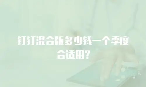 钉钉混合版多少钱一个季度合适用？