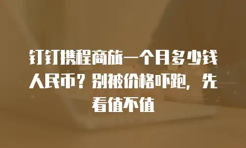 钉钉携程商旅一个月多少钱人民币？别被价格吓跑，先看值不值