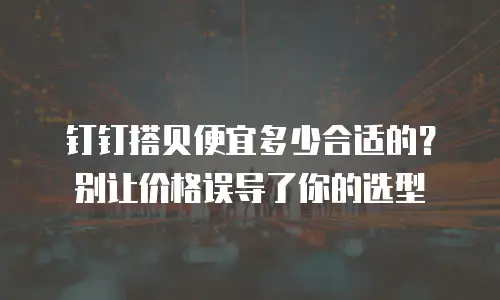 钉钉搭贝便宜多少合适的？别让价格误导了你的选型