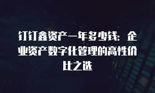 钉钉鑫资产一年多少钱：企业资产数字化管理的高性价比之选