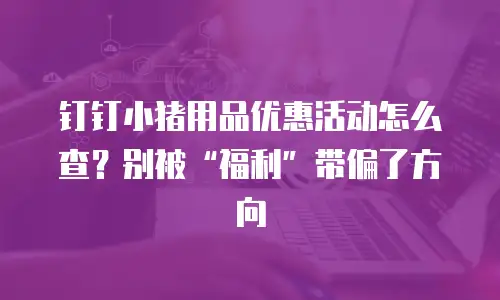 钉钉小猪用品优惠活动怎么查？别被“福利”带偏了方向