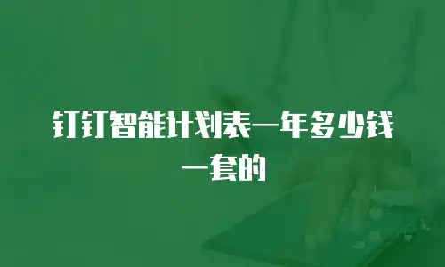 钉钉智能计划表一年多少钱一套的