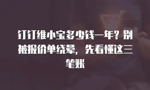 钉钉维小宝多少钱一年？别被报价单绕晕，先看懂这三笔账