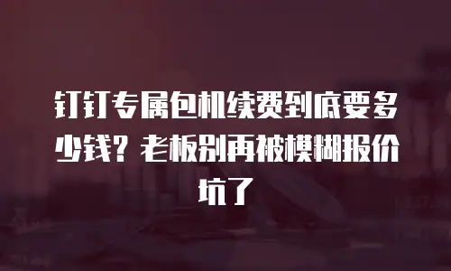 钉钉专属包机续费到底要多少钱？老板别再被模糊报价坑了