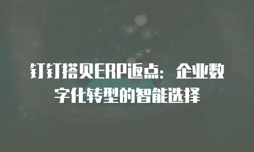 钉钉搭贝ERP返点：企业数字化转型的智能选择