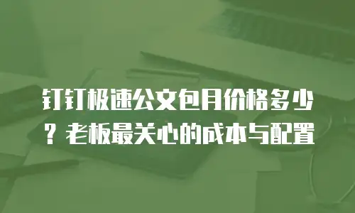 钉钉极速公文包月价格多少？老板最关心的成本与配置