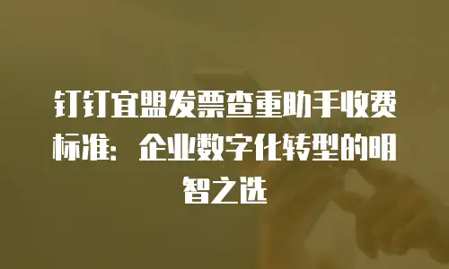钉钉宜盟发票查重助手收费标准：企业数字化转型的明智之选