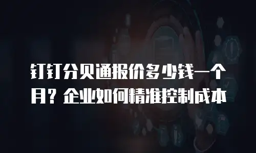 钉钉分贝通报价多少钱一个月？企业如何精准控制成本