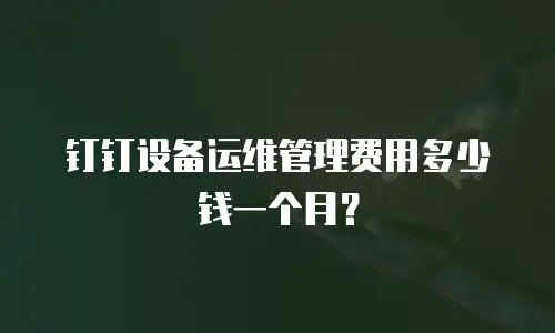 钉钉设备运维管理费用多少钱一个月？