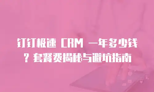 钉钉极速 CRM 一年多少钱？套餐费揭秘与避坑指南