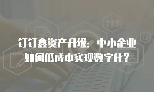 钉钉鑫资产升级：中小企业如何低成本实现数字化？