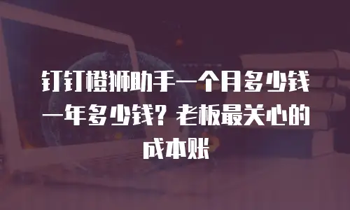 钉钉橙狮助手一个月多少钱一年多少钱？老板最关心的成本账