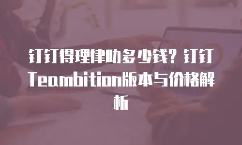 钉钉得理律助多少钱？钉钉Teambition版本与价格解析