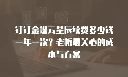 钉钉金蝶云星辰续费多少钱一年一次？老板最关心的成本与方案