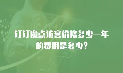 钉钉魔点访客价格多少一年的费用是多少？