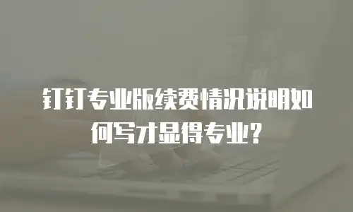 钉钉专业版续费情况说明如何写才显得专业？