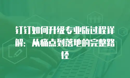 钉钉如何升级专业版过程详解：从痛点到落地的完整路径