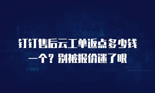 钉钉售后云工单返点多少钱一个？别被报价迷了眼