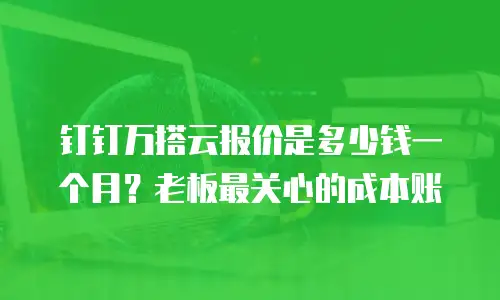 钉钉万搭云报价是多少钱一个月？老板最关心的成本账