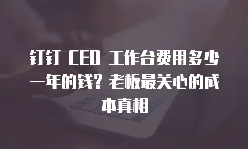 钉钉 CEO 工作台费用多少一年的钱？老板最关心的成本真相