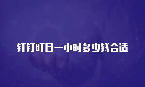 钉钉盯目一小时多少钱合适