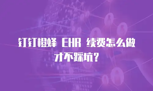 钉钉橙蜂 EHR 续费怎么做才不踩坑？