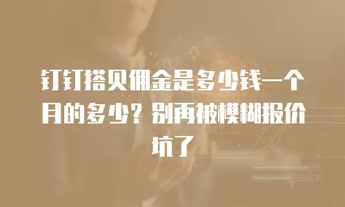 钉钉搭贝佣金是多少钱一个月的多少？别再被模糊报价坑了