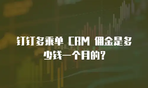 钉钉多乘单 CRM 佣金是多少钱一个月的？