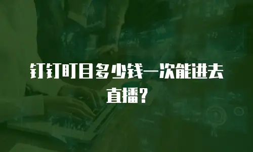 钉钉盯目多少钱一次能进去直播？